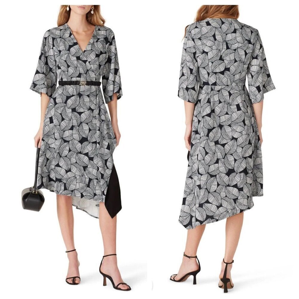 Natori Leaves of Paradise Asymmetrical Dress - Size 6 - EUC - Picture 8 of 8